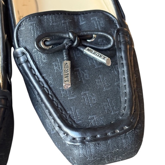 Ralph Lauren Black Loafers Penny Flats Logo Womens Size 7M - Picture 8 of 10